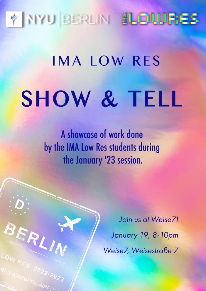 IMA Low Res Show & Tell Poster