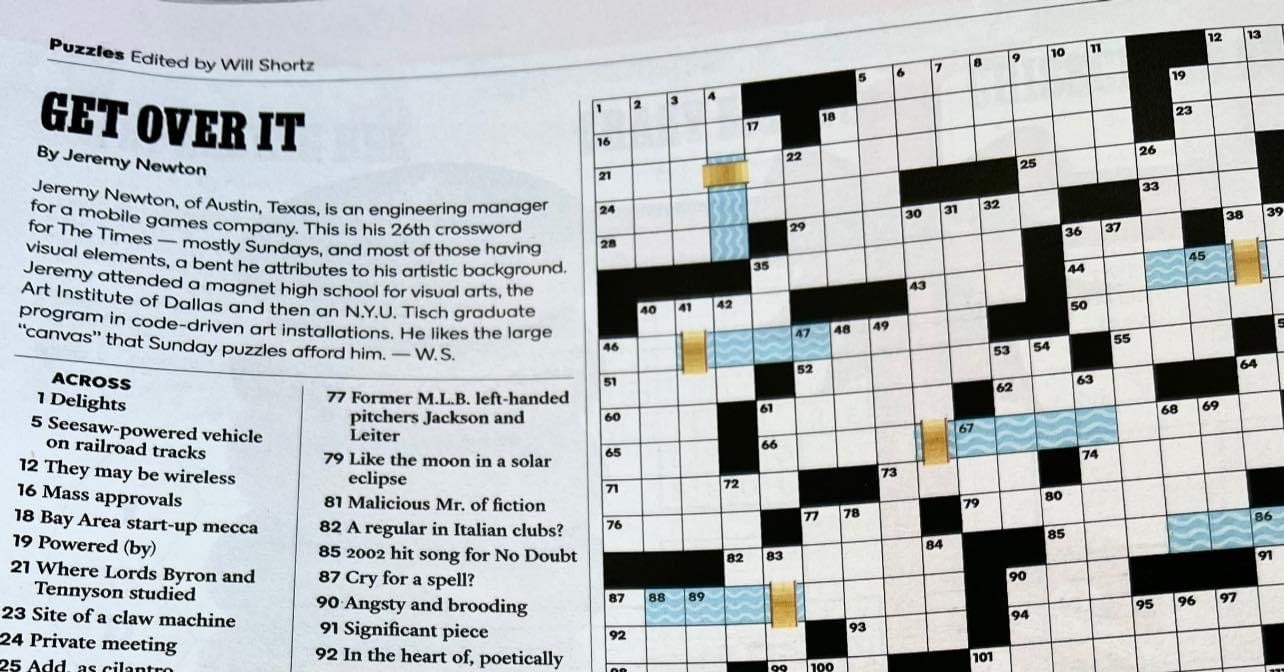 thumbnail: Jeremy Newton, ITP Alum, Commended for his Crosswords in the New York Times