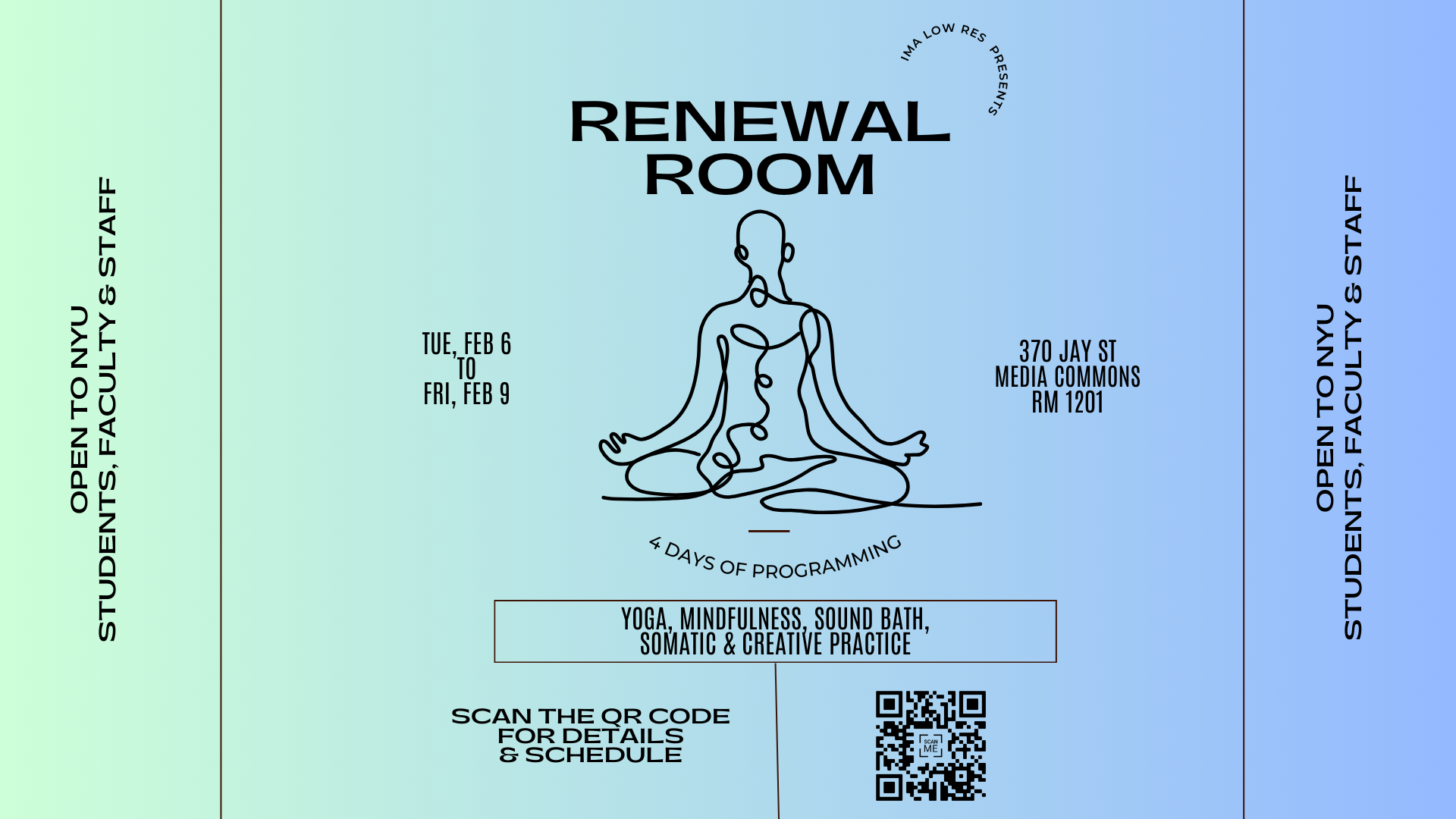 Promotional poster for the Renewal Room.