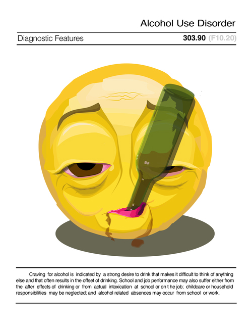 a sick emoji with a bottle of wine