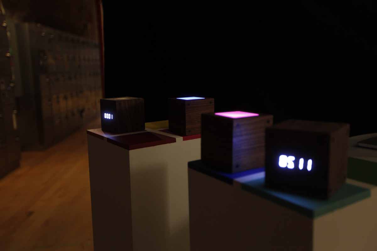 wooden cubes with lights