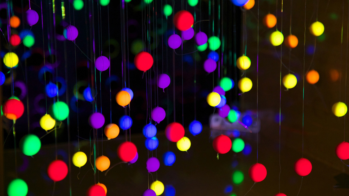 colorful balls illuminated