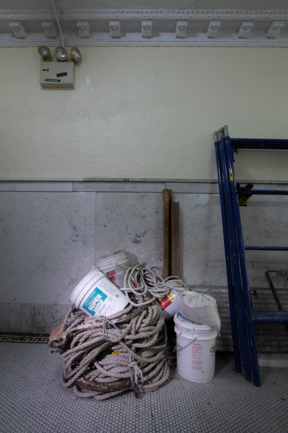 photo of rope and supplies in hallway