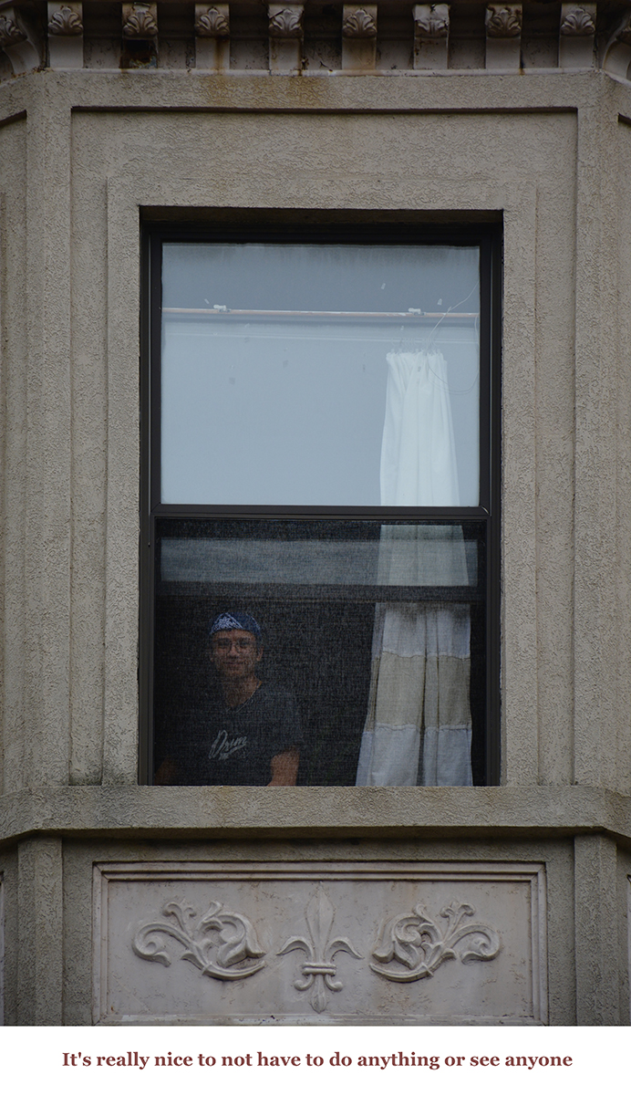 photo of person at window