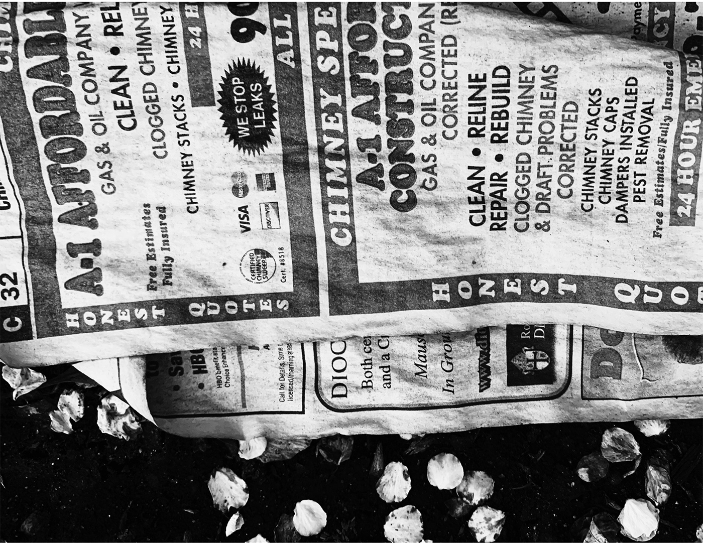 photo of crumbled newspaper