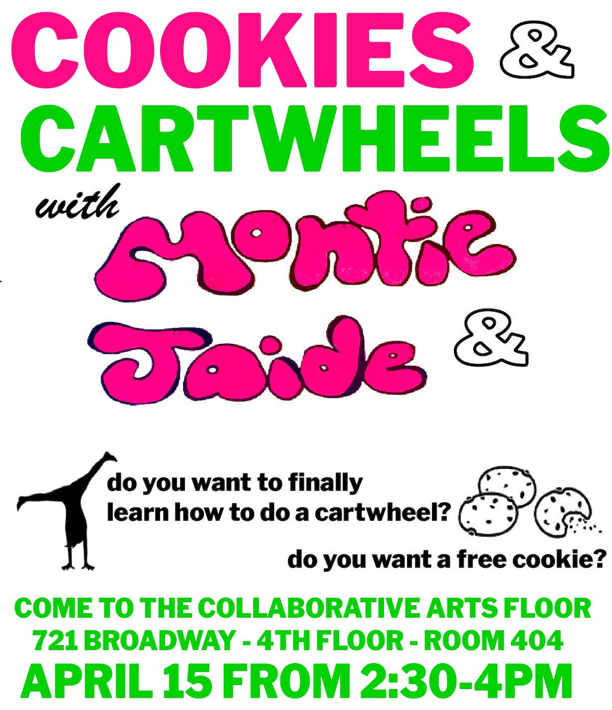 Cookies & Cartwheels flyer