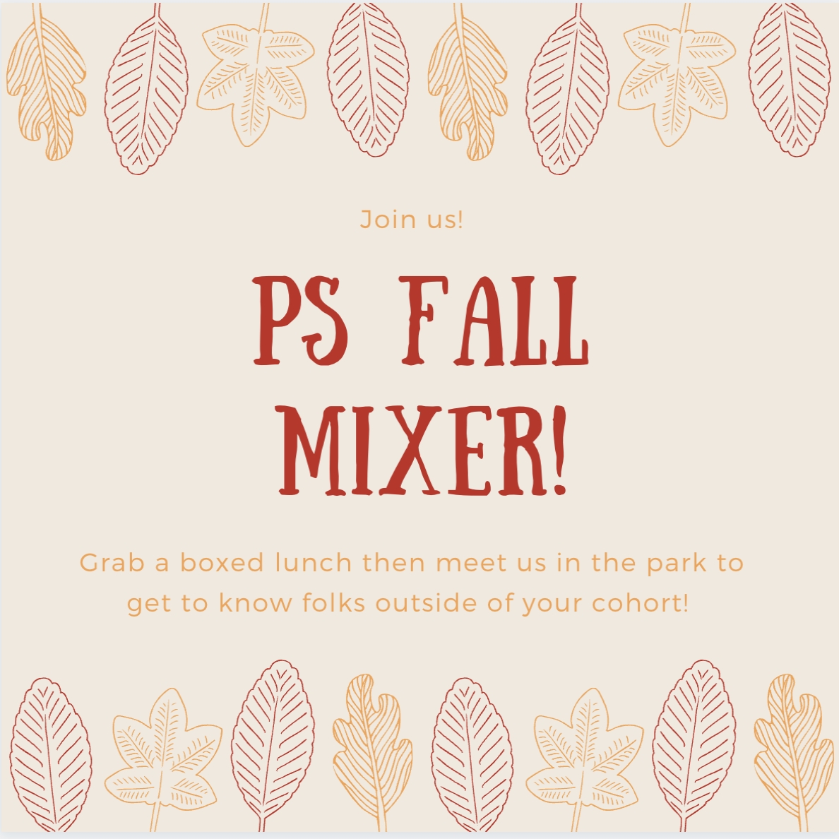 leaf graphic ps fall mixer flyer