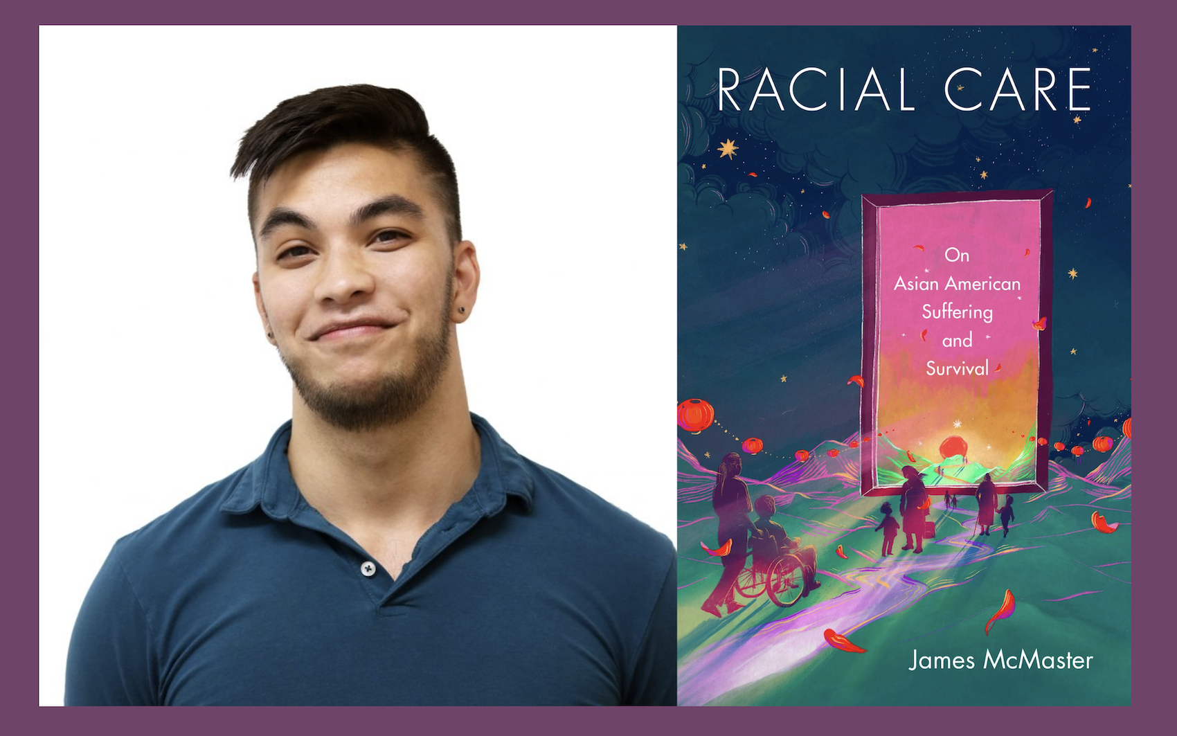 James headshot and book cover