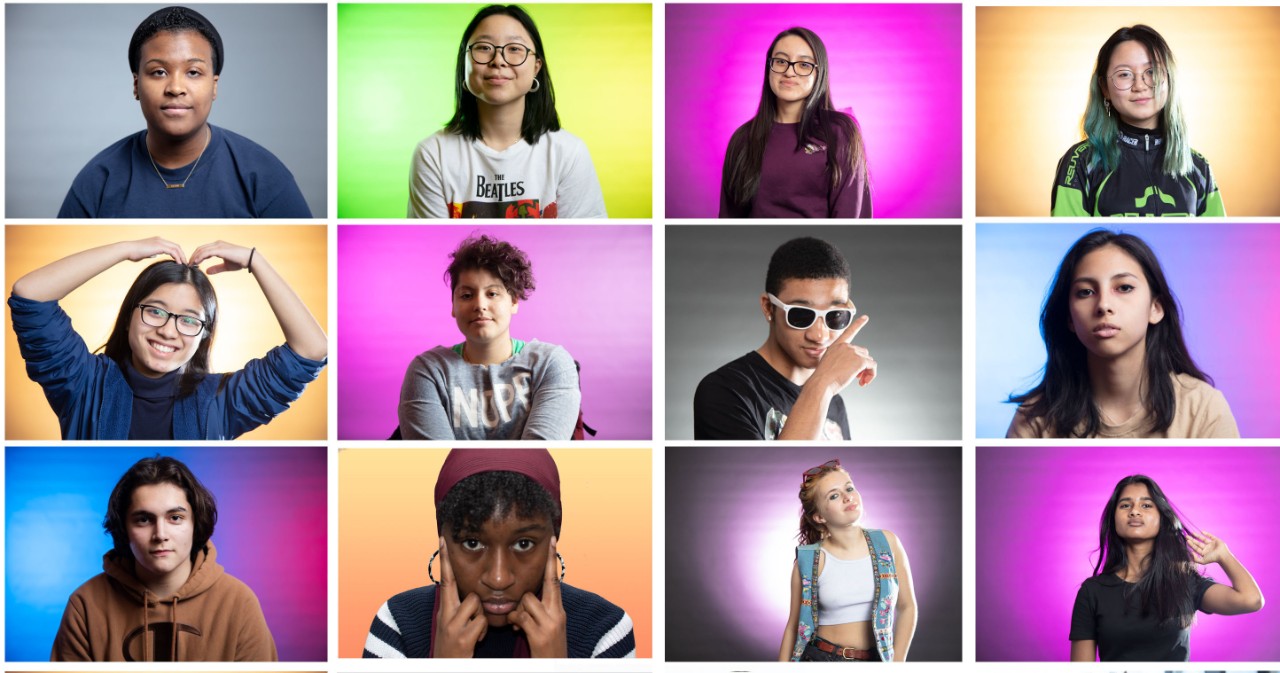 colorful student portraits