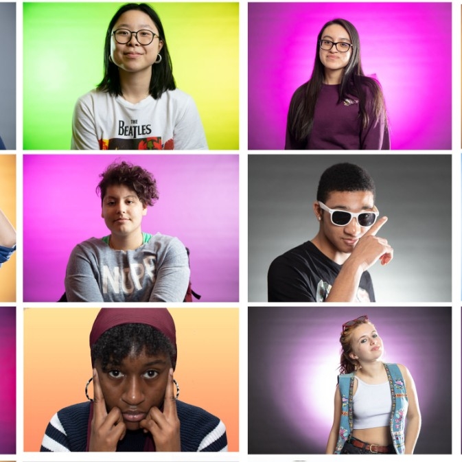 colorful student portraits