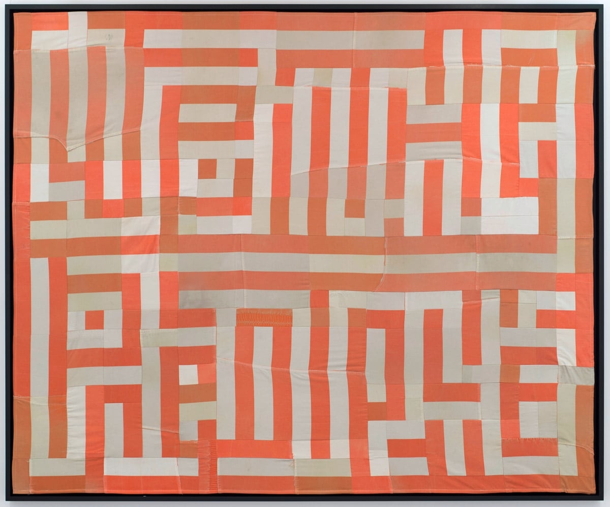 Hank Willis Thomas (American, born 1976). We The People, 2015. Quilt made out of decommissioned prison uniforms. 73 1/4 x 88 1/4 inches. © Hank Willis Thomas, courtesy of the artist and Jack Shainman Gallery, New York.