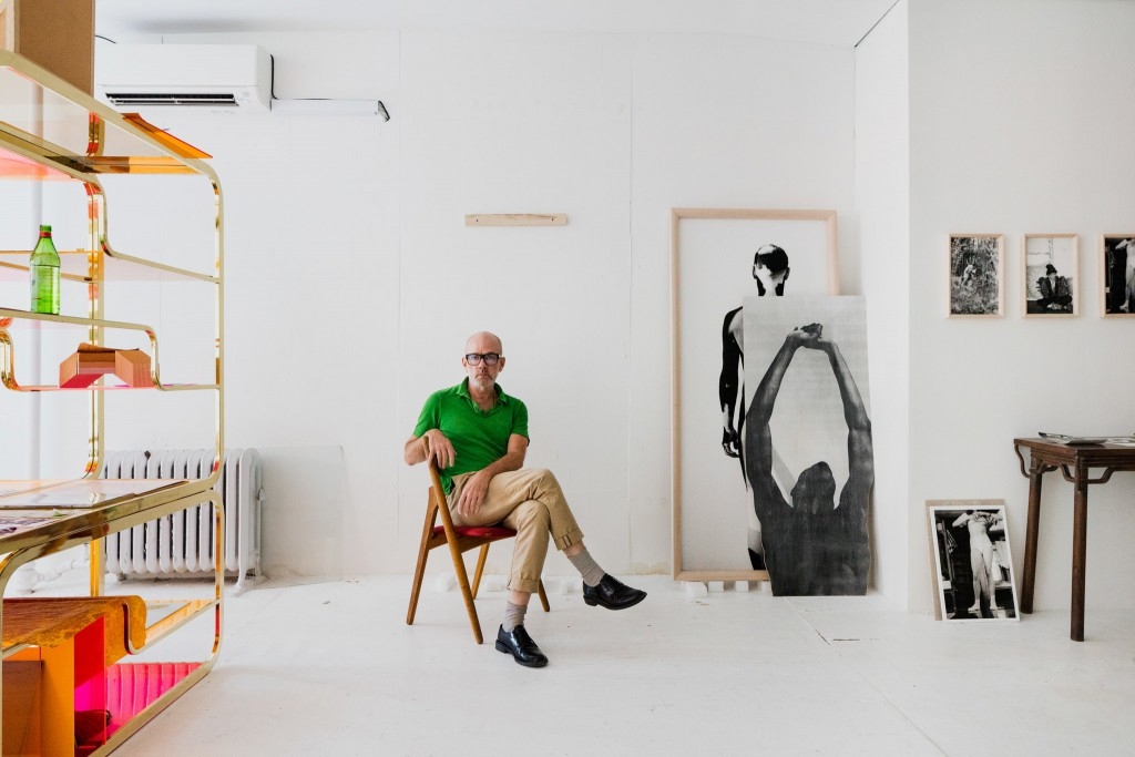 Artist Michael Stipe in his studio, courtesy of the New York Times