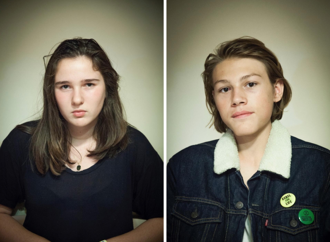 two portraits of youth climate activists