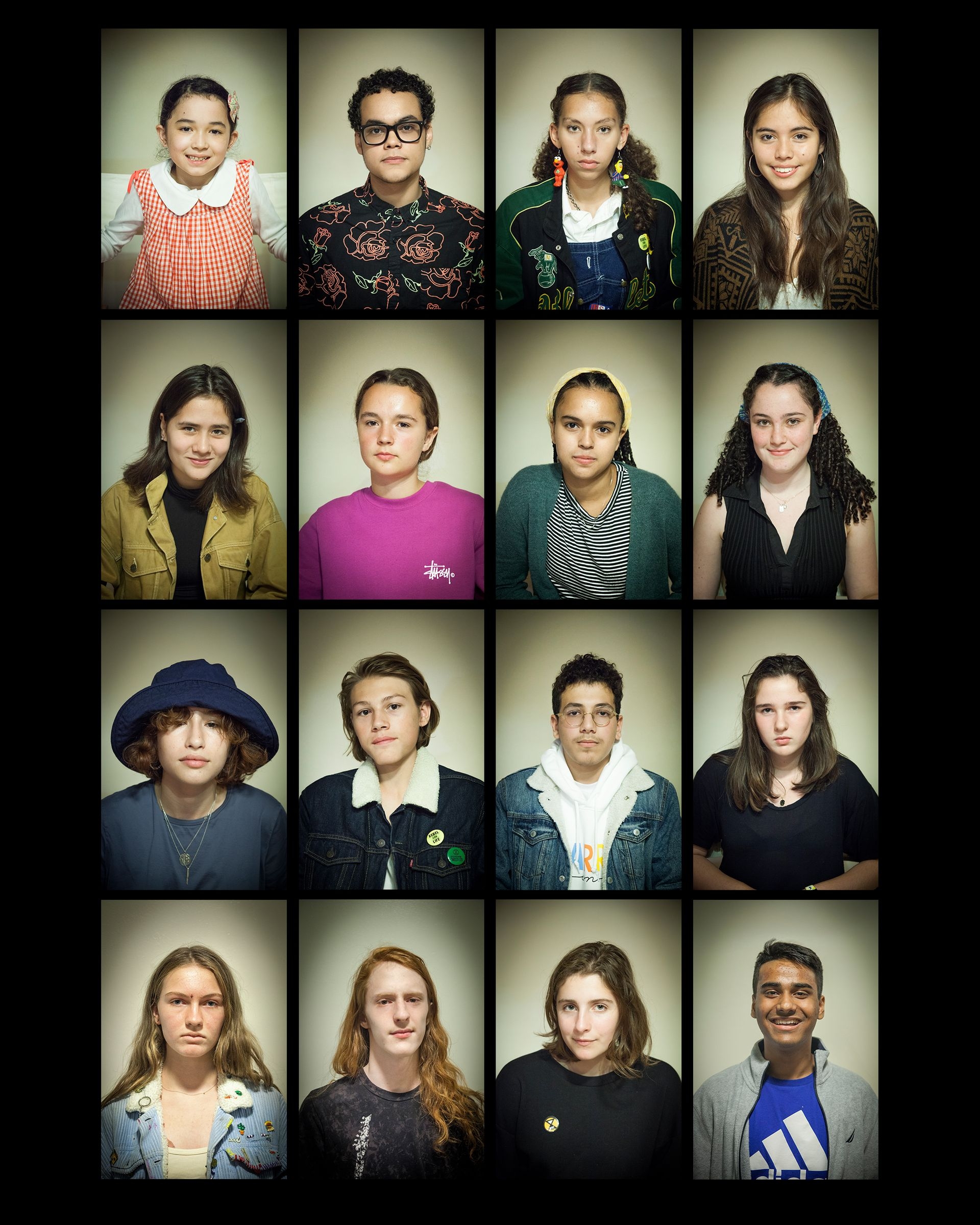 a grid of faces of youth activists