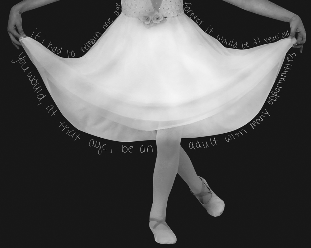 black and white portrait of a ballerina