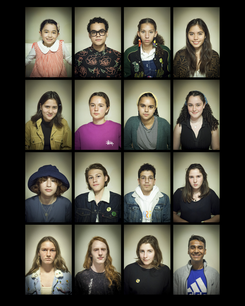 grid of portrait of a youth climate activist