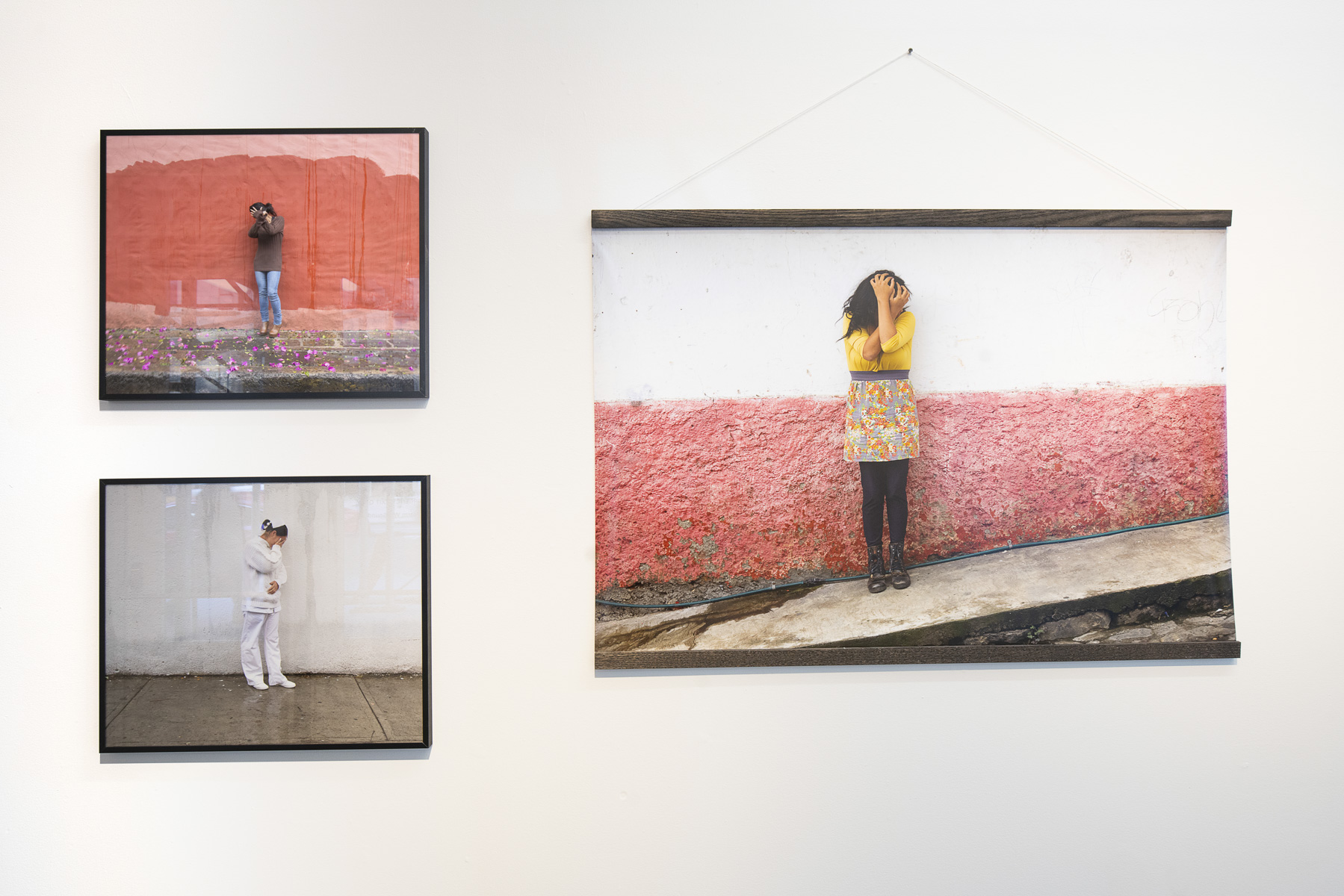 Installaton shot 4 of 6 - framed works by paul owen detail portraits of women in mexico
