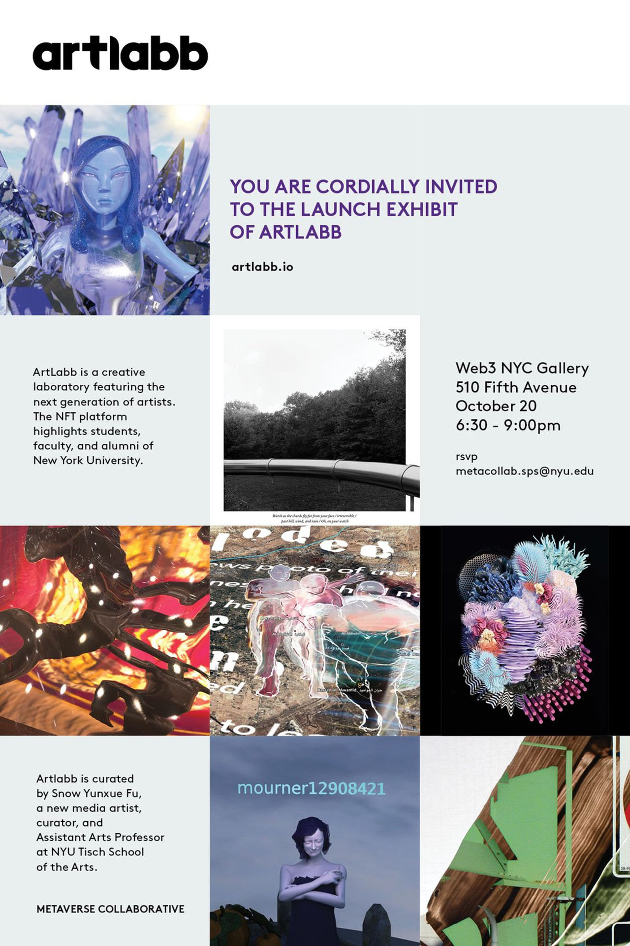 Promotional flyer for Artlabb Launch Exhibition