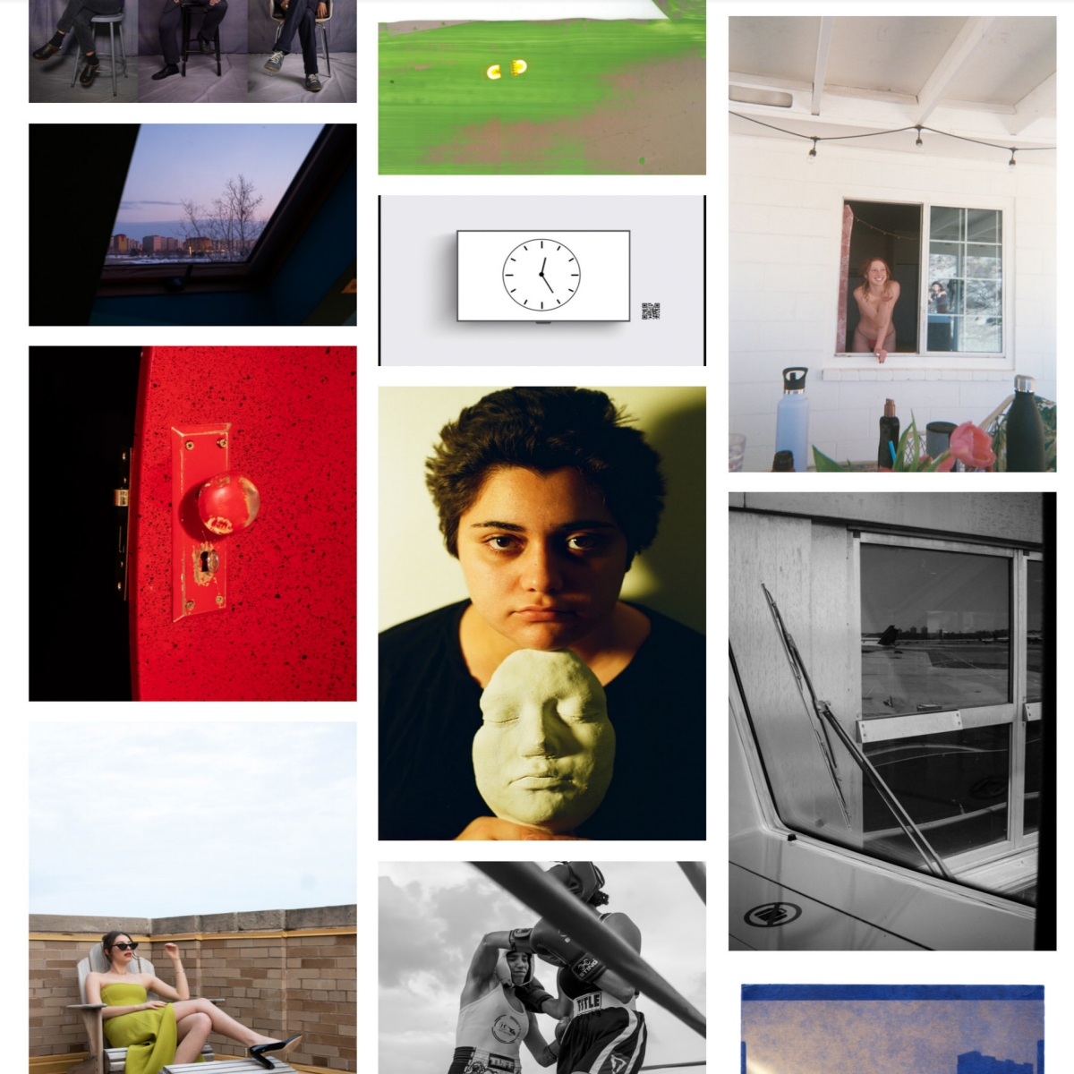 DPI 2022 BFA Virtual Exhibition grid of images including portraits, objects, landscapes, environmental photos