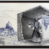 This illustration depicts the famous 11th-century Arab scientist Ibn al-Haytham (known in the West as Alhazen) demonstrating the principles of the camera obscura.