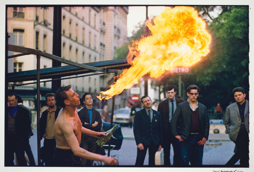 Joel Meyerowitz, Street Busker, Paris, France, 1967, Dye transfer print