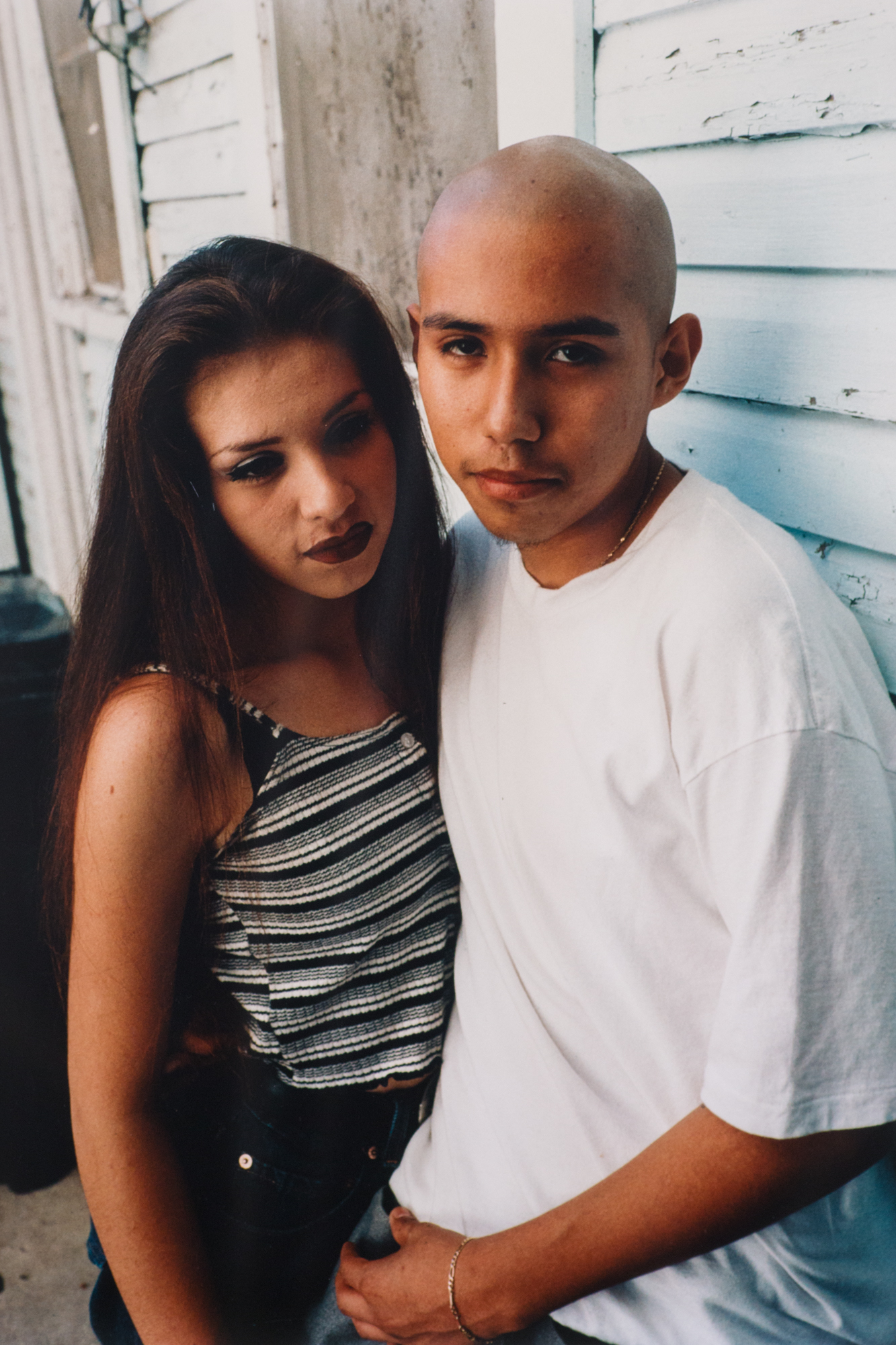 double portrait of a couple in east los angeles by photographer joseph rodriguez