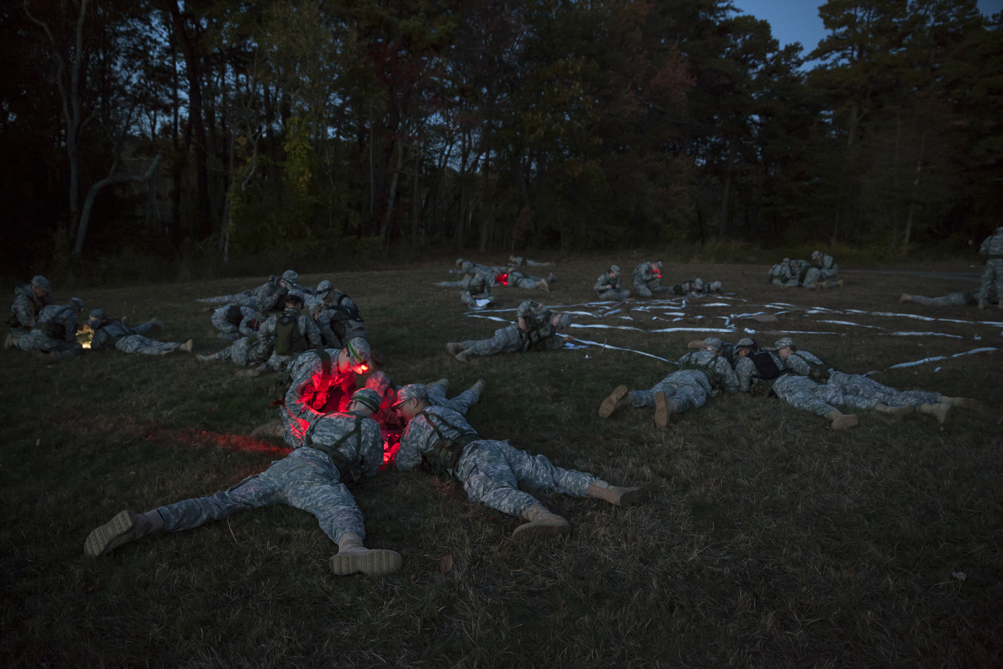 ROTC cadets perform a training exercise