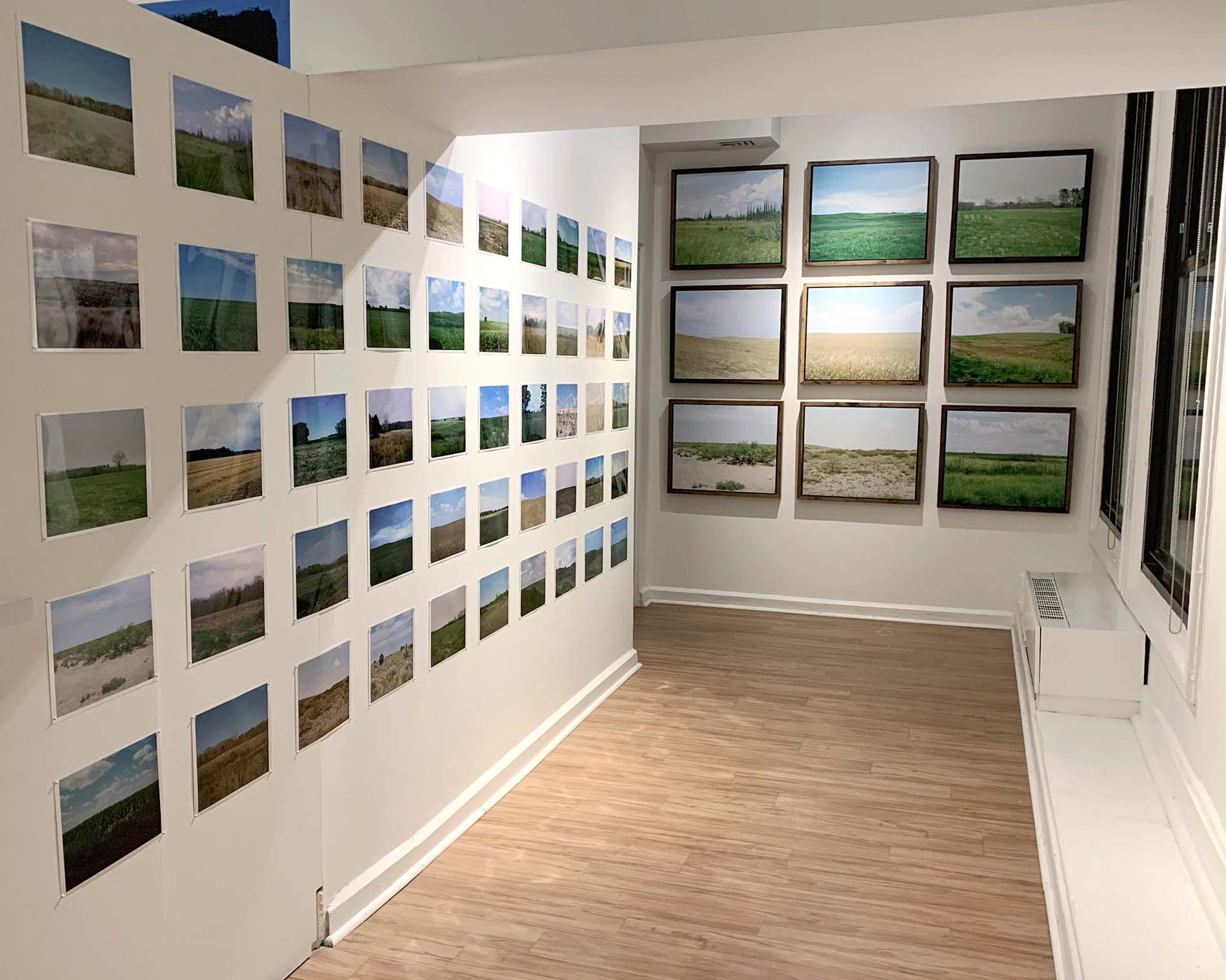 hallway with grid of similar images