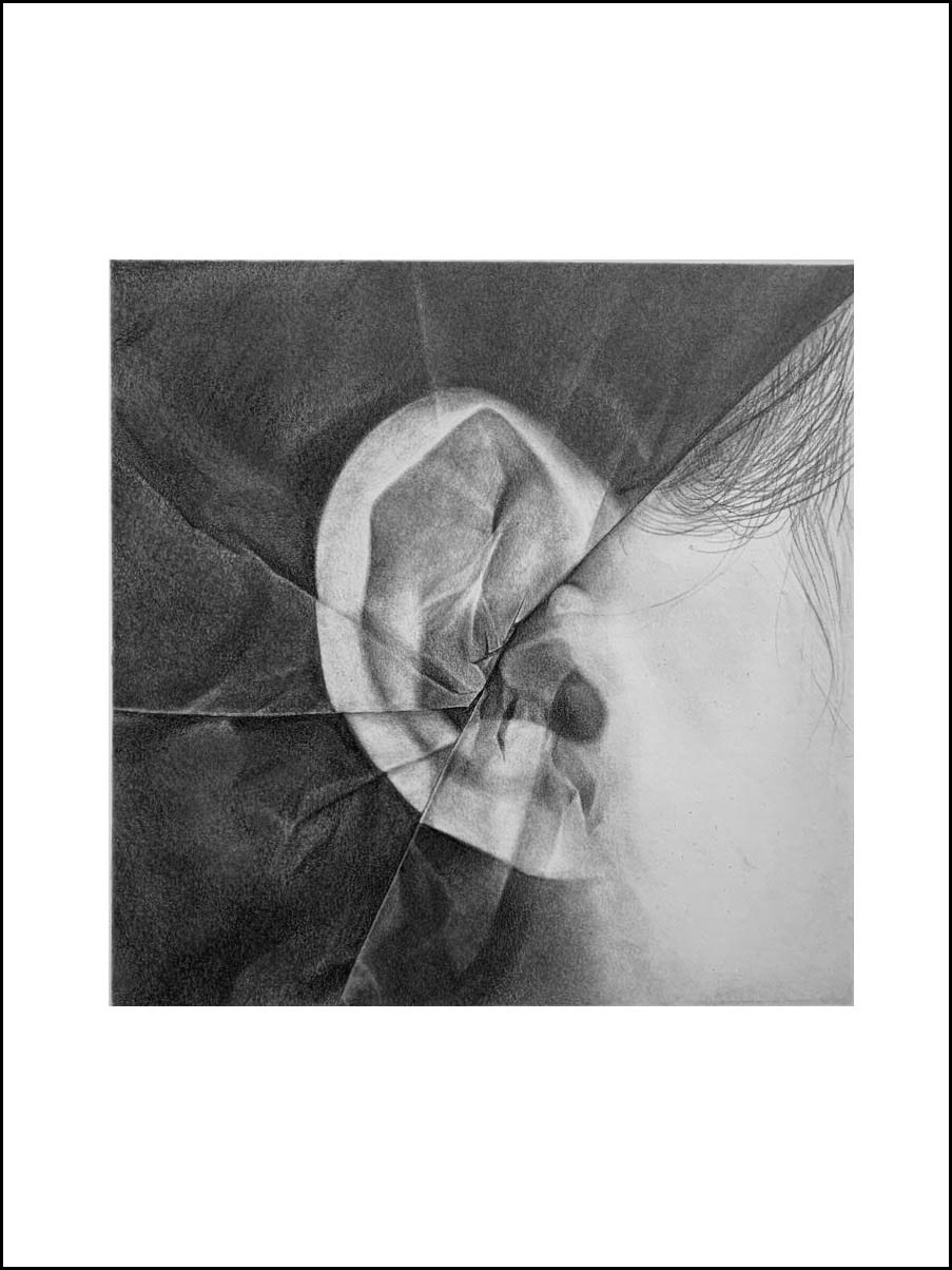 fractured ear pencil drawing