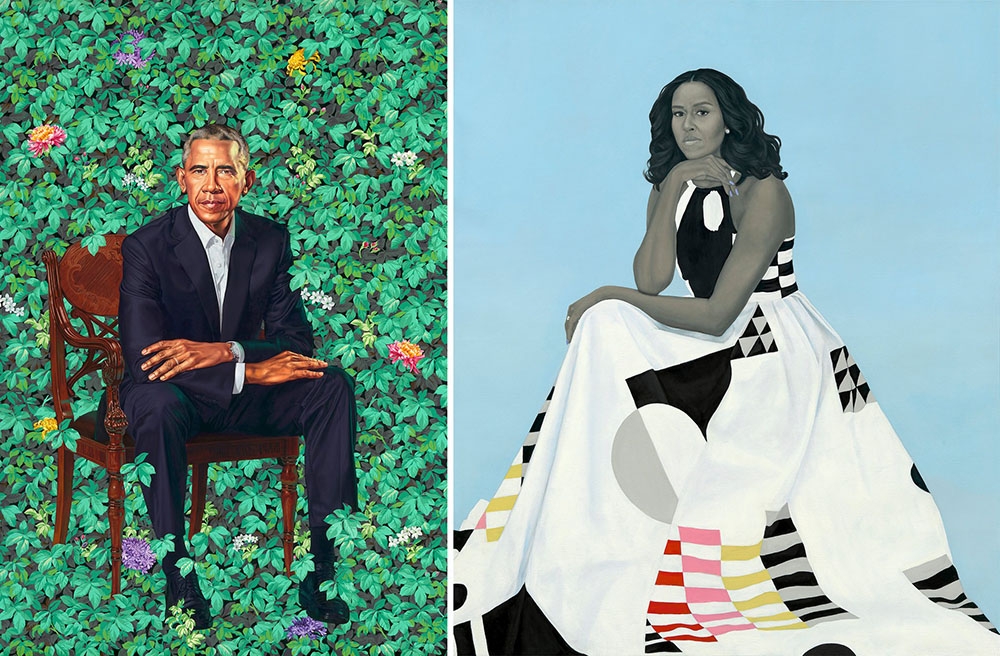 Barack & Michelle Obama by Kehinde Wiley & Amy Sherald