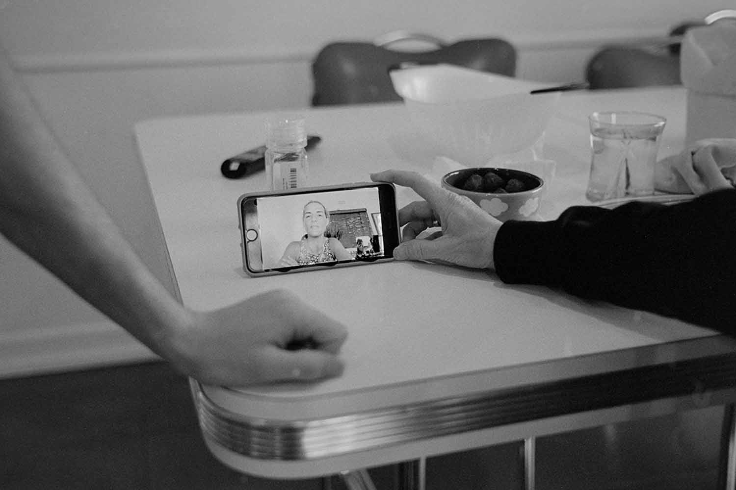 phone on table