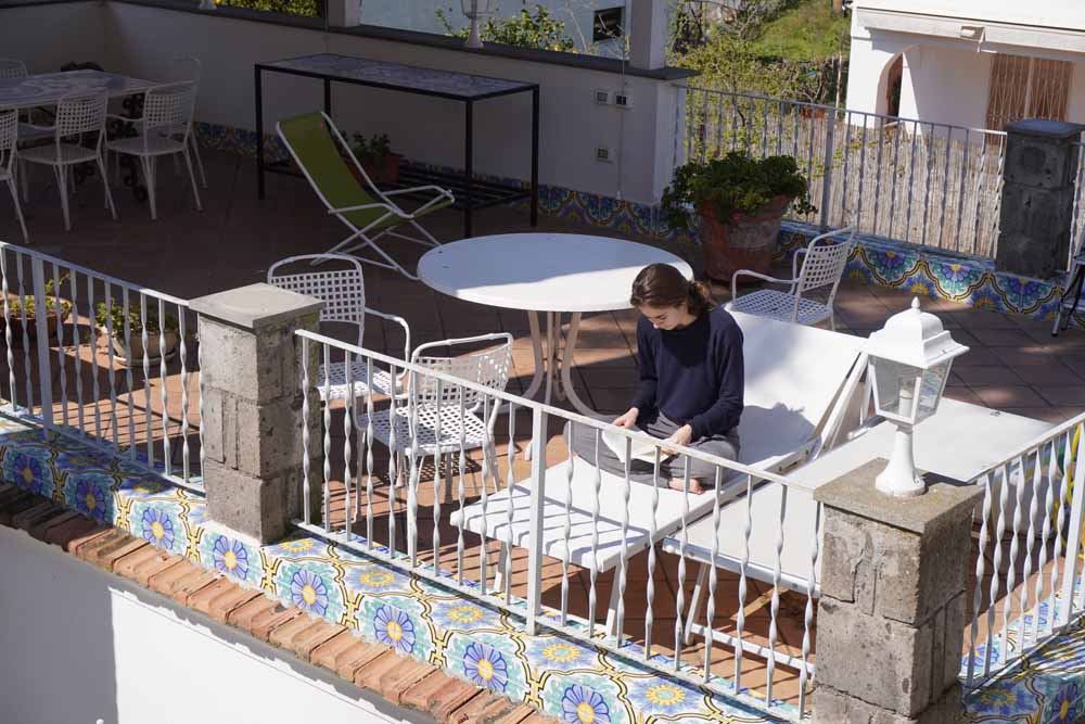 girl on roof deck