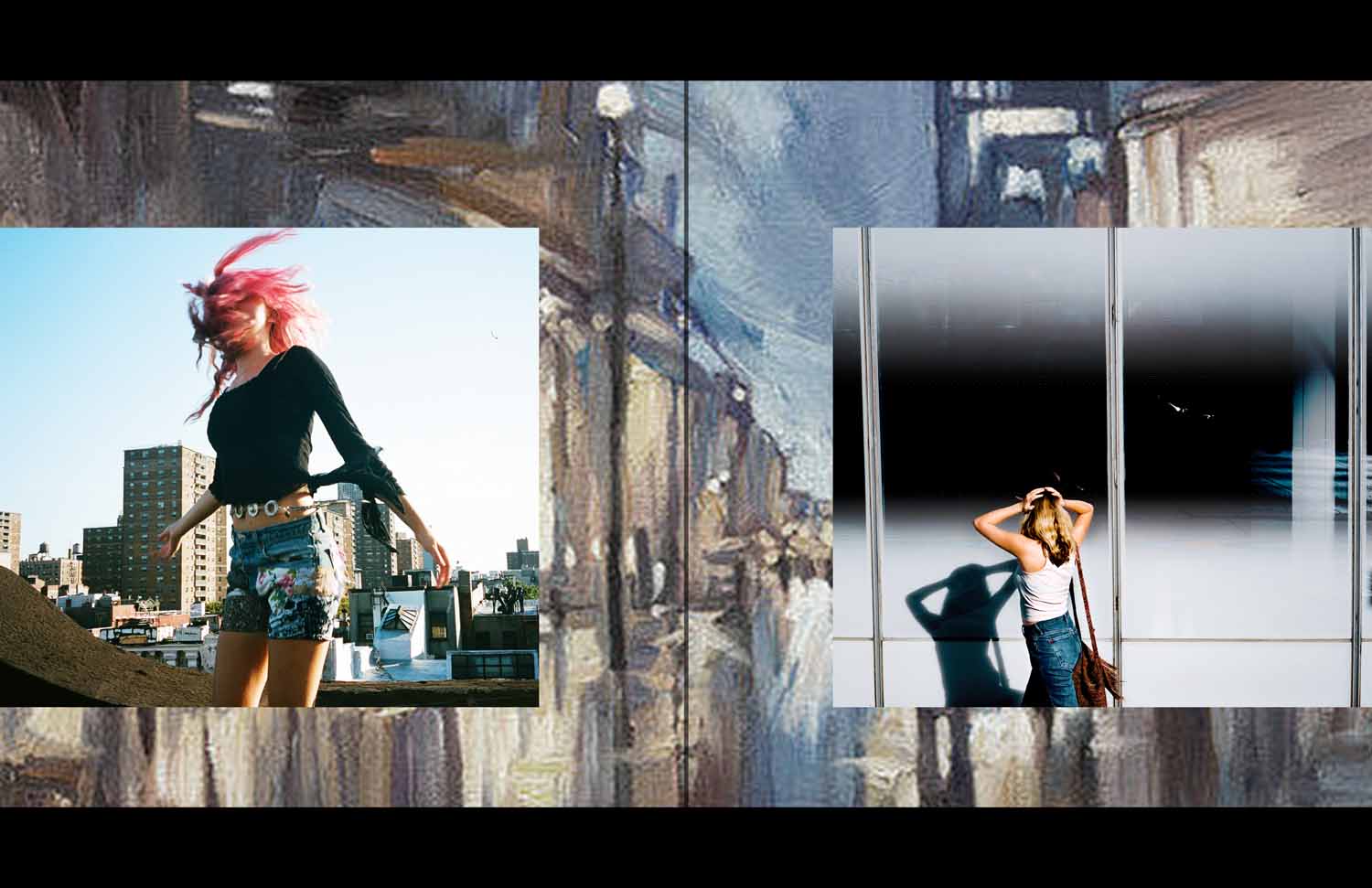 collage, fashion photos in color