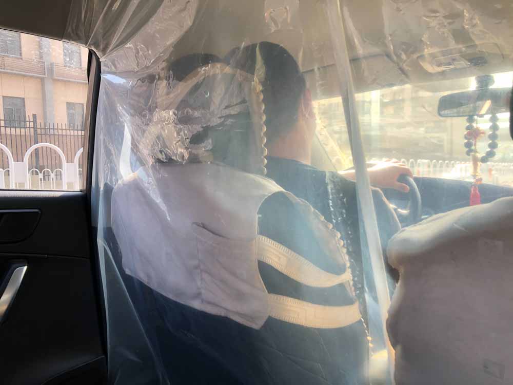 sheer curtain in taxi