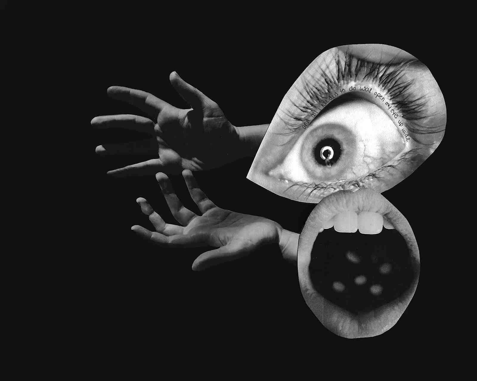 eye and hand collage