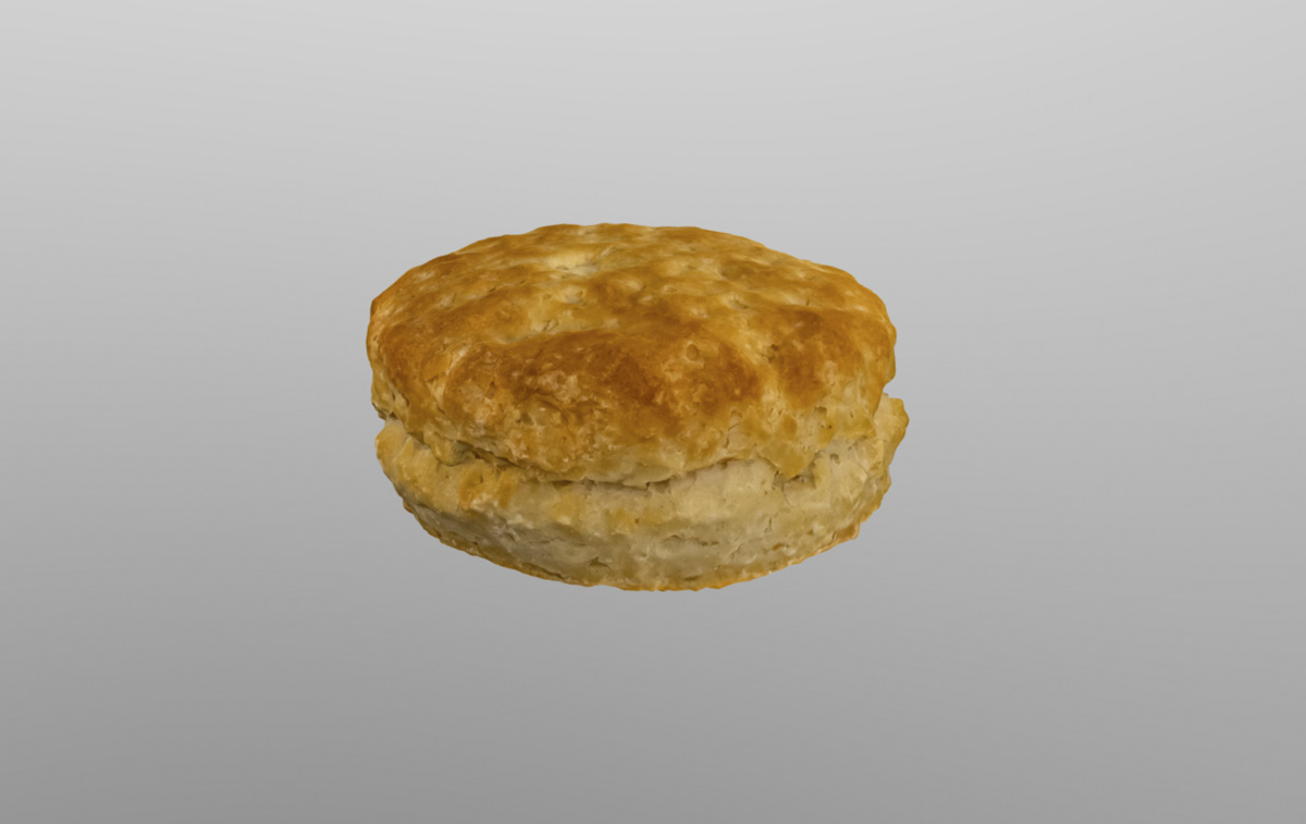 screenshot of a 3d rendered image of a biscuit