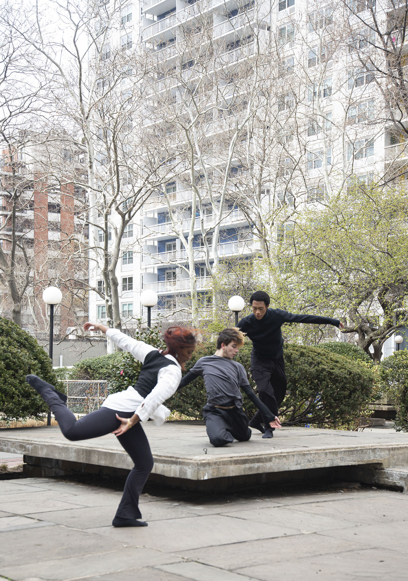 Tisch Dance students performing outdoors