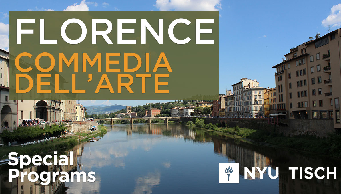 Location shot of Florence showing the river, architecture, and Ponte Vecchio.