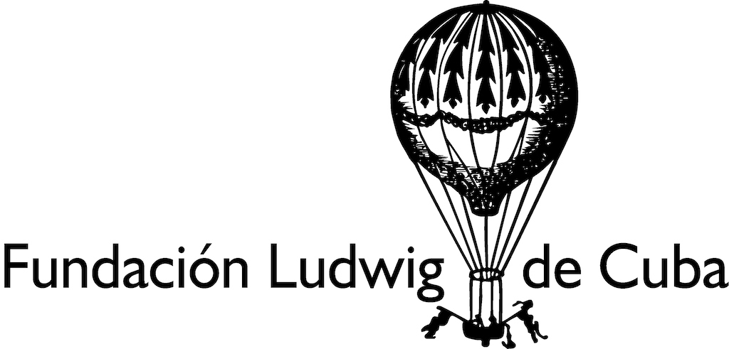 Black and white Fundación Ludwig de Cuba logo
