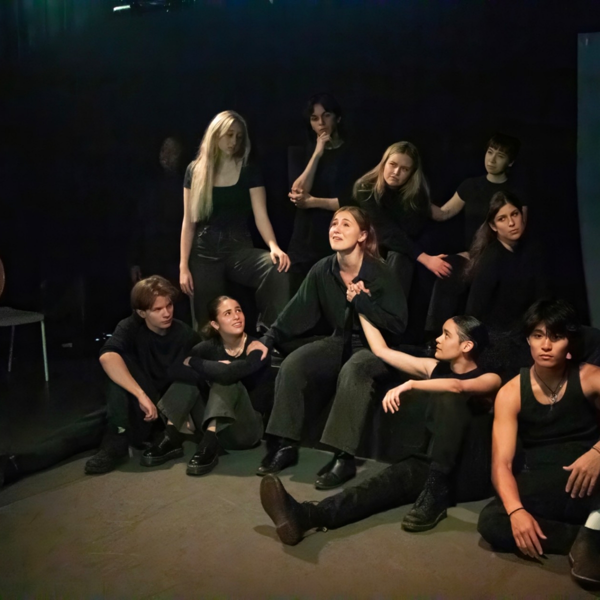 Photo of students during performance of final project