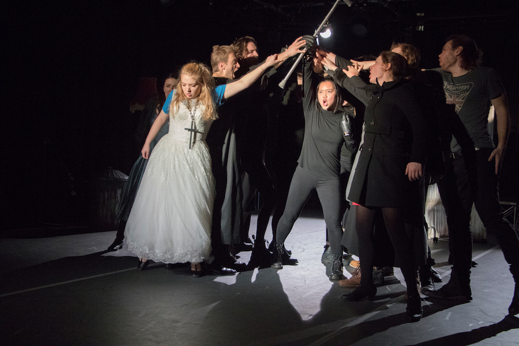 Shakespeare in Performance at RADA students performing on stage.