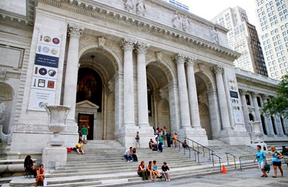 Image of the exterior of the New York Public Library