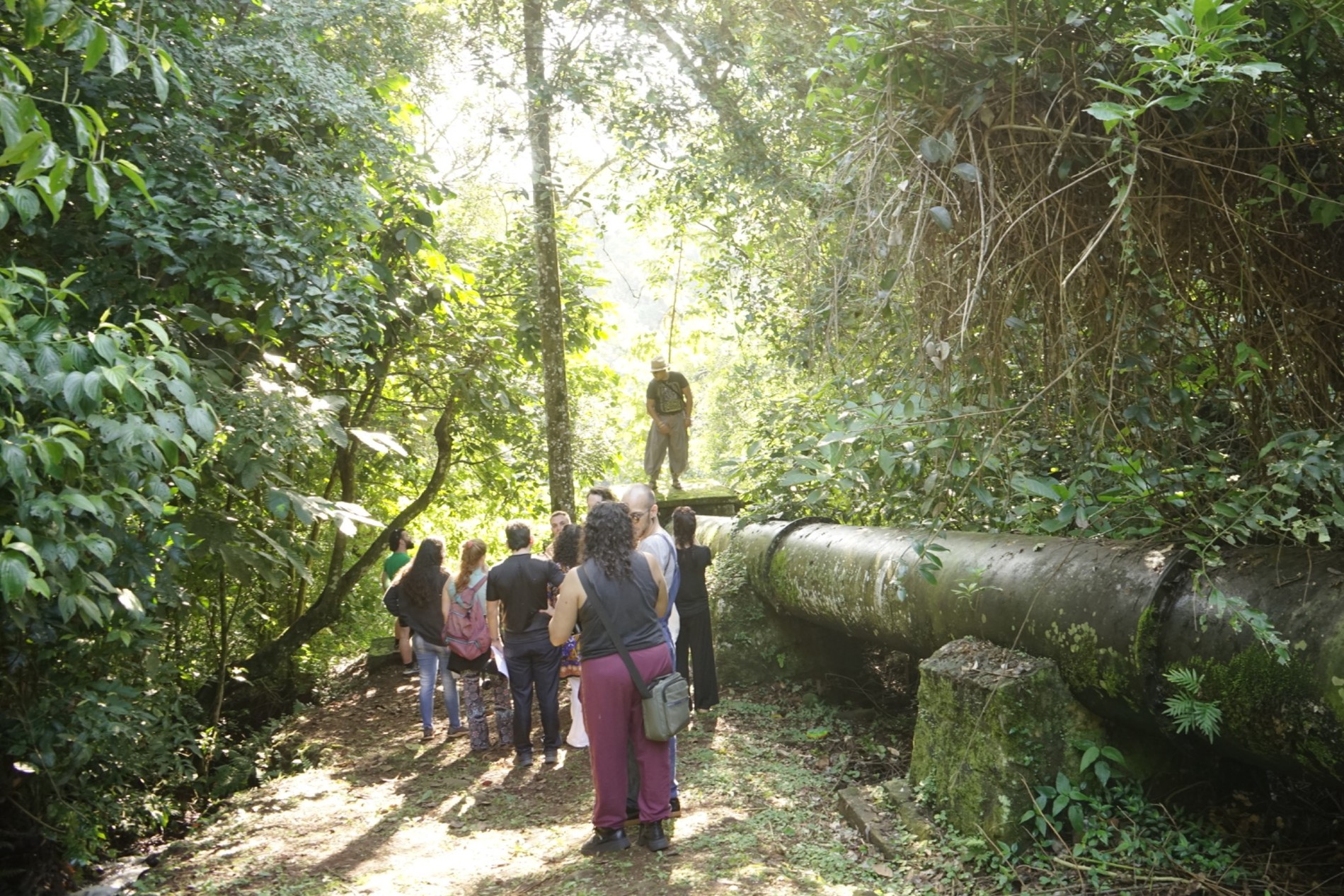 Luciana Maltez and Fernada Vivanco from the Argentinean ecoperformance collective Les Yuyeres, working with students on their site-specific projects in Iguaçu National Park.