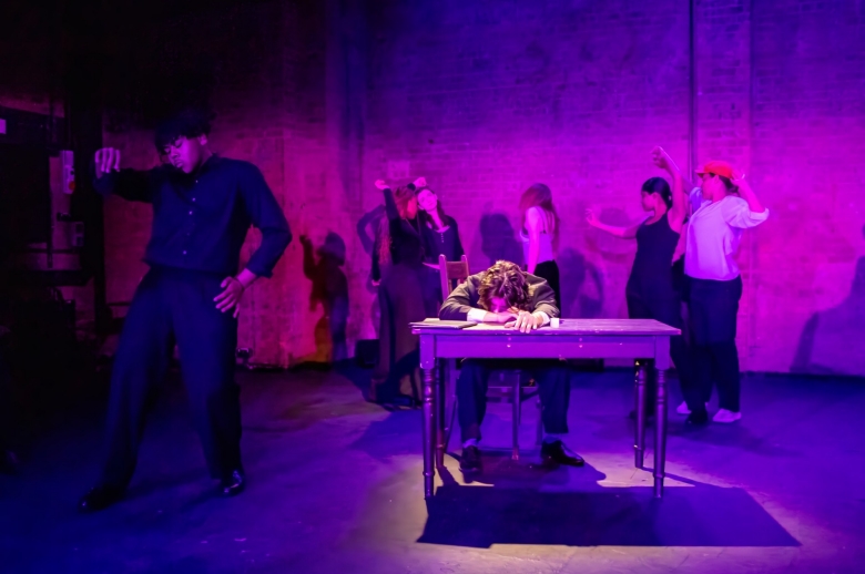 Actors performing during a scene from the Spring 2026 final presentation of "Measure for Measure".