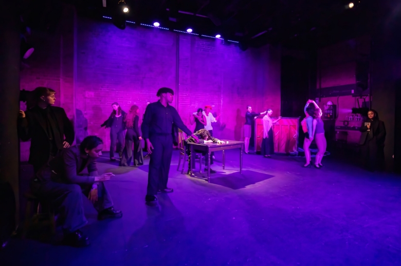 Actors performing during a scene from the Spring 2026 final presentation of "Measure for Measure".