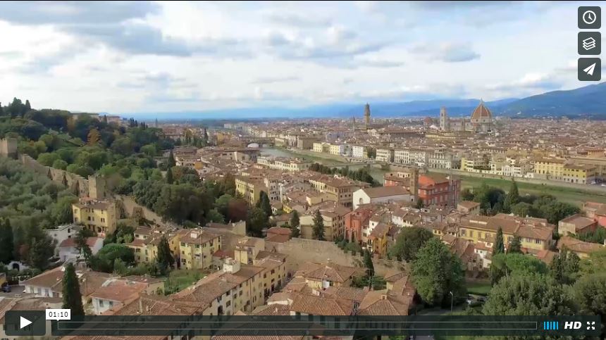 This is a sizzle reel highlighting Tisch study abroad locations. The image from the video shown is an aerial shot of Florence.