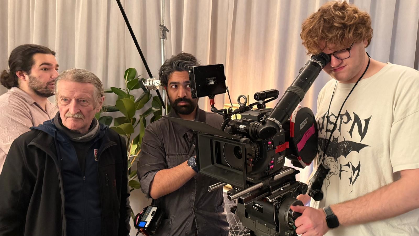 Students filming during the Summer 2025 35 mm Filmmaking program in Prague