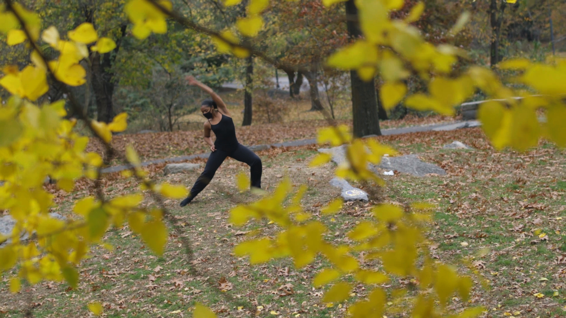 Dancer in the park on a fall day