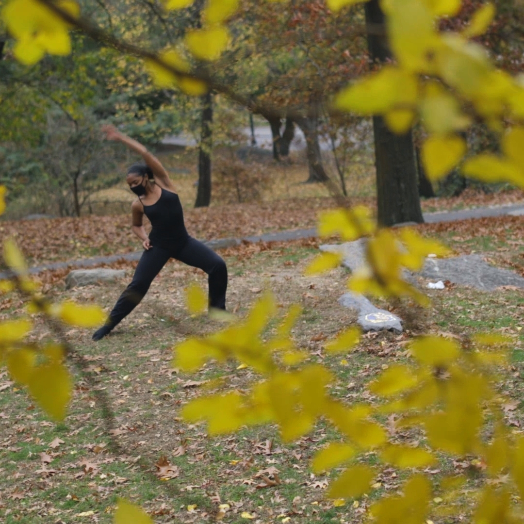 Dancer in the park on a fall day