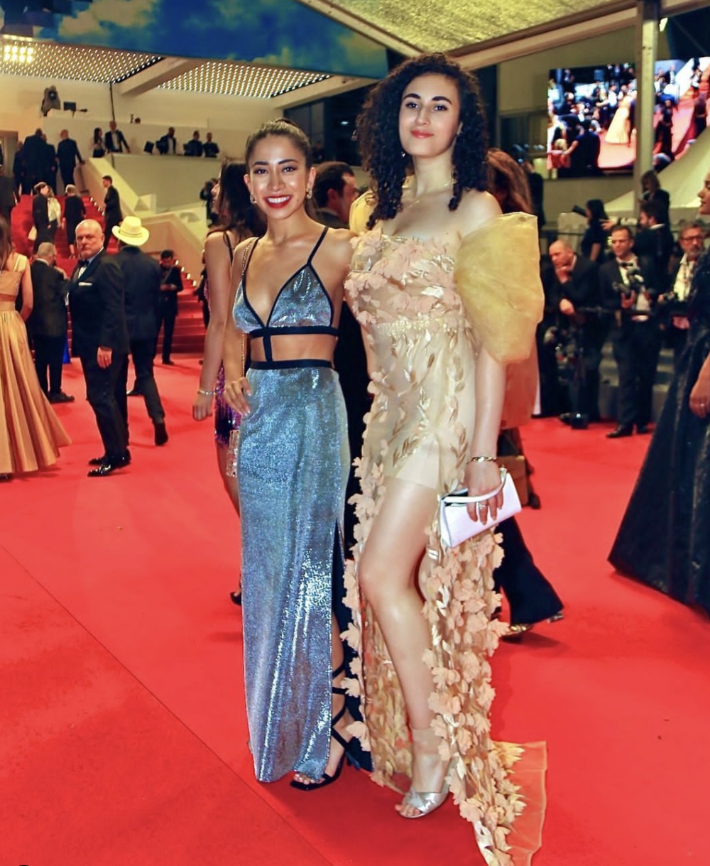 Maya Moravec and Izzie Nadah pose on the red carpet at the 2022 Cannes Film Festival